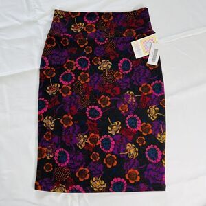 LuLaRoe Cassie Skirt Colorful Floral Flowers Hippie Modest Stretch XS NWT 0721